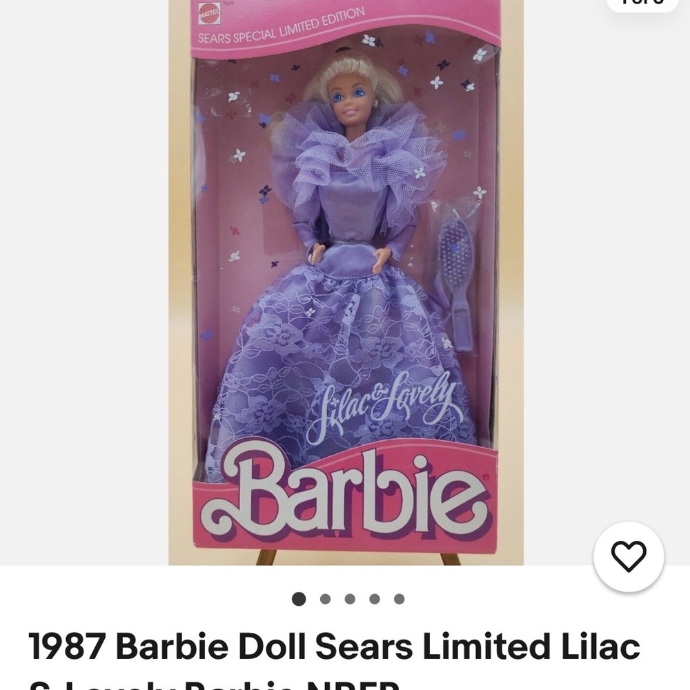 Barbie Lilac Dress Doll with Matching Brush